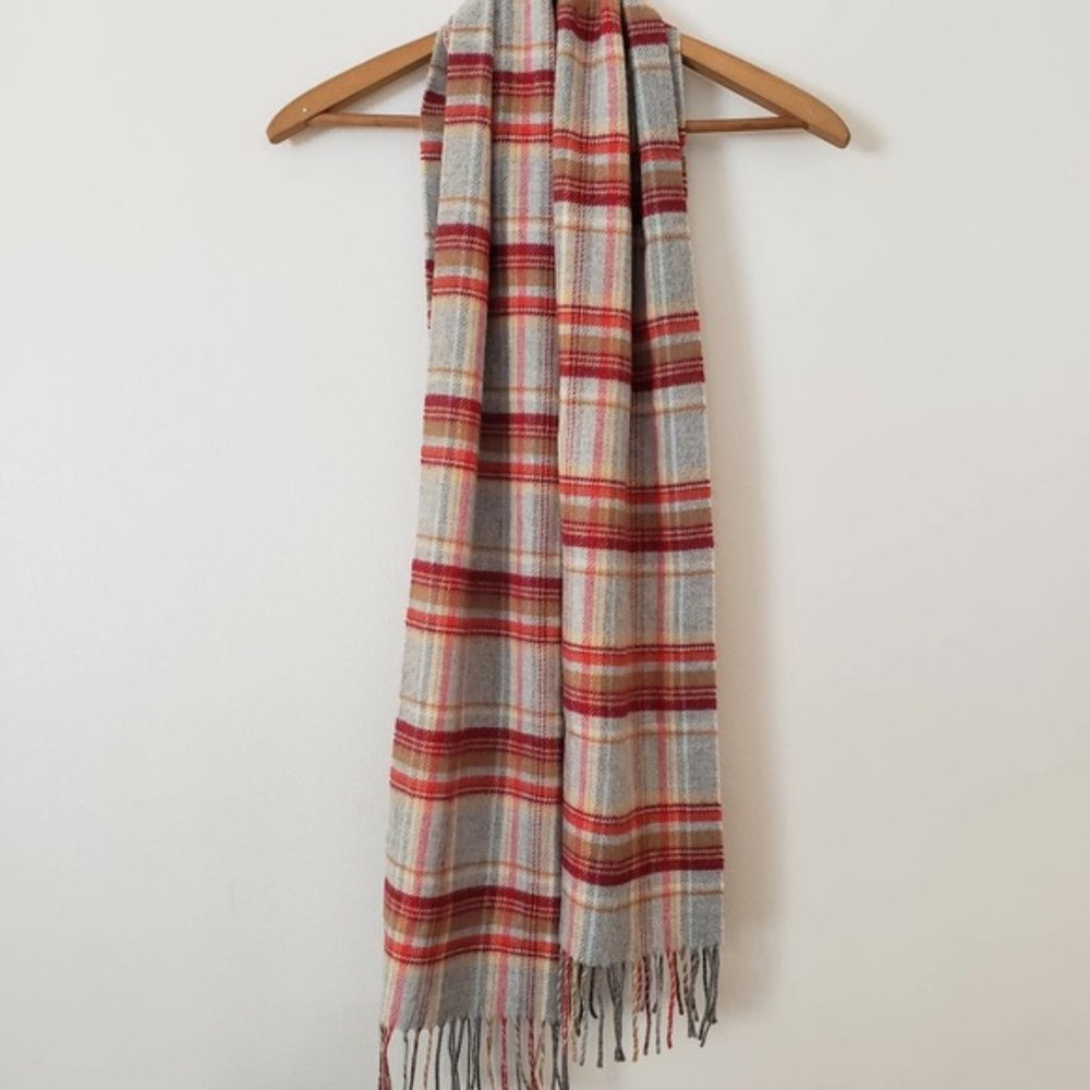Plaid Cashmink Scarf with Tassels Made in Germany